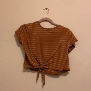 cropped striped tee